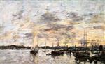 Eugene Boudin  - Bilder Gemälde - The Port of Bordeaux