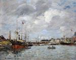 Eugene Boudin  - Bilder Gemälde - The Port of Deauville