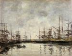 Eugene Boudin  - Bilder Gemälde - The Port of Deauville