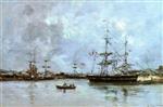 Eugene Boudin  - Bilder Gemälde - The Port of Deauville