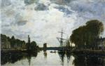Eugene Boudin  - Bilder Gemälde - The Port of Landerneau - Finistere