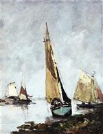 Eugene Boudin  - Bilder Gemälde - The Port of Trouville