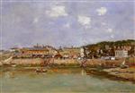 Eugene Boudin  - Bilder Gemälde - The Port of Trouville, the Market Place and the Ferry