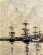 Eugene Boudin  - Bilder Gemälde - The Port, Deauville