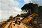 Eugene Boudin  - Bilder Gemälde - The Road from Trouville to Honfleur
