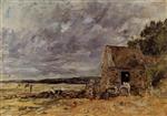 Eugene Boudin  - Bilder Gemälde - The Rocks at Saint-Vaast-la-Hougue