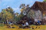 Eugene Boudin  - Bilder Gemälde - The Saint-Simeon Farm