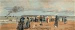 Eugene Boudin  - Bilder Gemälde - The Seashore