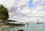 Eugene Boudin  - Bilder Gemälde - The Seine at Buillebeuf