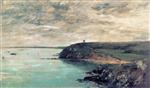 Eugene Boudin  - Bilder Gemälde - The Shore and the Sea at Portrieux