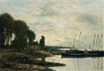 Eugene Boudin  - Bilder Gemälde - The Shore at Plougastel