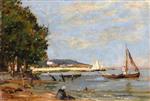 Eugene Boudin  - Bilder Gemälde - The Shore near Honfleur