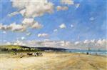 Eugene Boudin  - Bilder Gemälde - The Tourgeville Beach