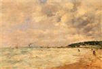 Eugene Boudin  - Bilder Gemälde - The Tourgeville Shores