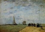 Eugene Boudin  - Bilder Gemälde - The Trouville Jetty