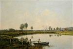 Eugene Boudin  - Bilder Gemälde - The Water Meadows at Deauville, France
