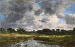 Eugene Boudin  - Bilder Gemälde - Toques, the Fields at Low Tide