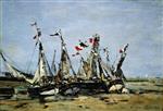 Eugene Boudin  - Bilder Gemälde - Trouville, Awaiting the Tide