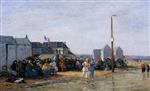 Eugene Boudin  - Bilder Gemälde - Trouville, Bathing Hour