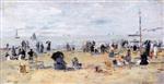 Eugene Boudin  - Bilder Gemälde - Trouville, Beach Scene