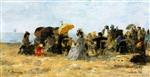 Eugene Boudin  - Bilder Gemälde - Trouville, Beach Scene