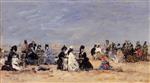 Eugene Boudin  - Bilder Gemälde - Trouville, Beach Scene-10