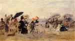 Eugene Boudin  - Bilder Gemälde - Trouville, Beach Scene-3