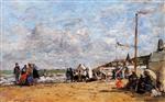 Eugene Boudin  - Bilder Gemälde - Trouville, Beach Scene-4