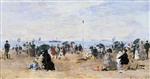 Eugene Boudin  - Bilder Gemälde - Trouville, Beach Scene-6