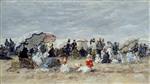 Eugene Boudin  - Bilder Gemälde - Trouville, Beach Scene-7