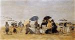 Eugene Boudin  - Bilder Gemälde - Trouville, Beach Scene-9