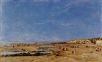 Eugene Boudin  - Bilder Gemälde - Trouville, Panorama of the Beach