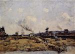 Eugene Boudin  - Bilder Gemälde - Trouville, the Ferry to Deauville