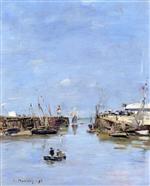 Eugene Boudin  - Bilder Gemälde - Trouville, the Jetties