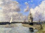 Eugene Boudin  - Bilder Gemälde - Trouville, the Jetties, Low Tide