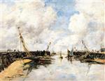 Eugene Boudin  - Bilder Gemälde - Trouville, the Jetty's, Low Tide