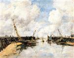 Eugene Boudin  - Bilder Gemälde - Trouville, the Jetty's, Low Tide