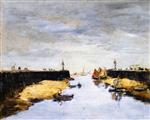 Eugene Boudin  - Bilder Gemälde - Trouville, the Jettys