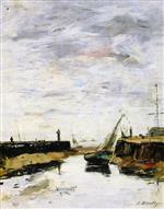 Eugene Boudin  - Bilder Gemälde - Trouville, the Jettys at Low Tide