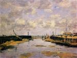 Eugene Boudin  - Bilder Gemälde - Trouville, the Jettys, Low Tide-5