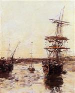 Eugene Boudin  - Bilder Gemälde - Trouville, The Outer Harbor