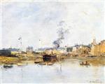 Eugene Boudin  - Bilder Gemälde - Trouville, the Port