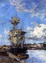 Eugene Boudin  - Bilder Gemälde - Trouville, the Port