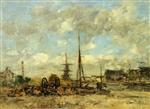 Eugene Boudin  - Bilder Gemälde - Trouville, the Port