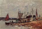 Eugene Boudin  - Bilder Gemälde - Trouville, the Port-2