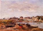 Eugene Boudin  - Bilder Gemälde - Trouville, the View from Deauville on Market Day