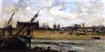 Eugene Boudin  - Bilder Gemälde - Trouville, View of the Port from the Pier