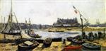 Eugene Boudin  - Bilder Gemälde - Trouville, View of the Port from the Pier