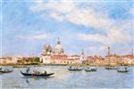 Eugene Boudin  - Bilder Gemälde - Venice, Entrance to the Grand Canal, the Salute and the Douane