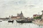 Eugene Boudin  - Bilder Gemälde - Venice, Santa Maria della Salute and the Dogana seen from across the Canal